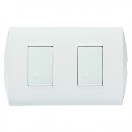 BTICINO Interruptor doble 15AMP blanco