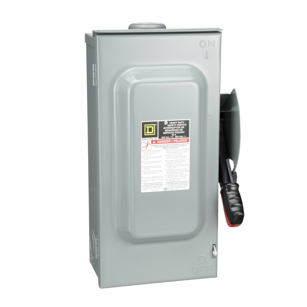 Interruptor de seguridad HU362RB, 3P, 60A, 600V, Nema 3R