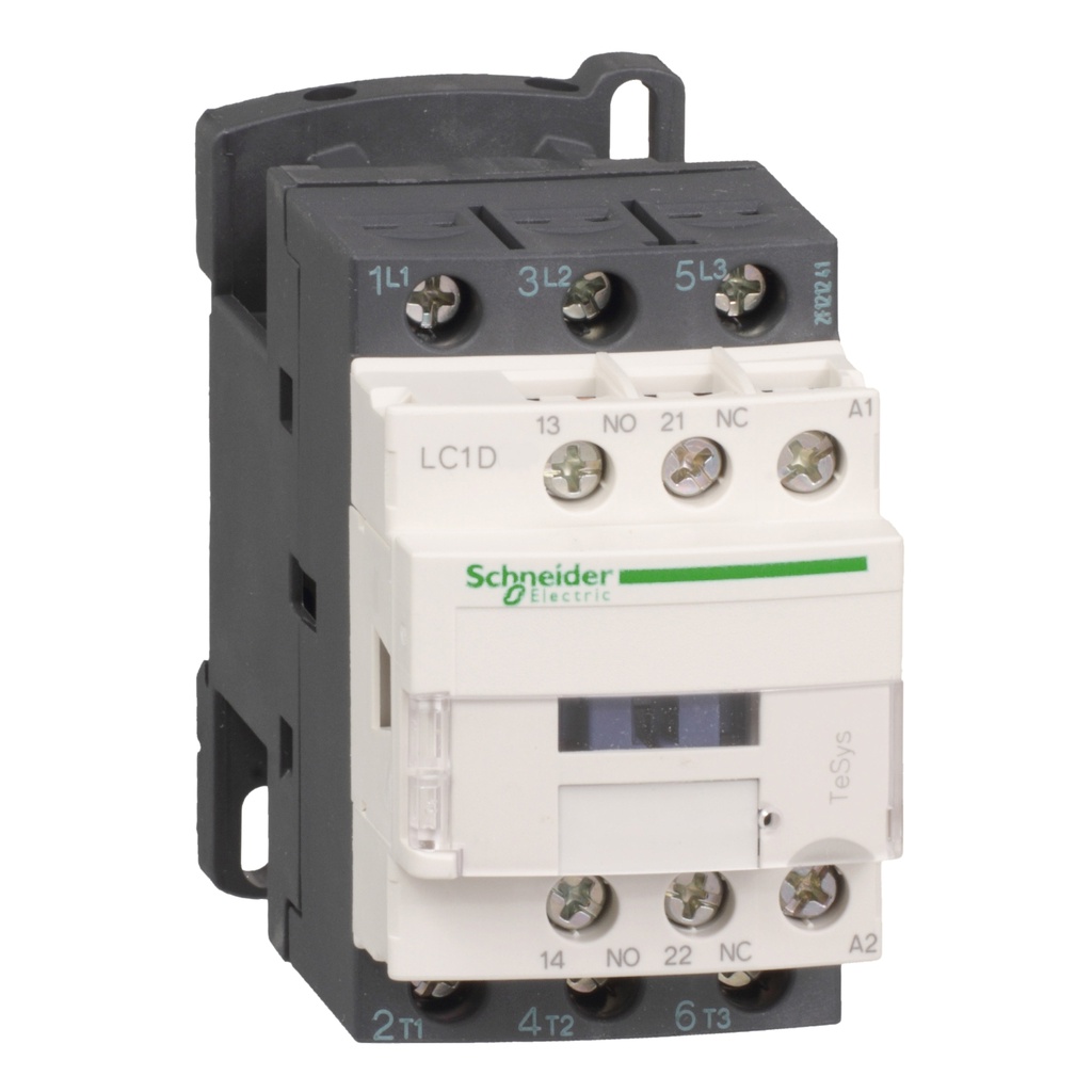 Contactor 9A, 3P, bobina de 230V AC, AC-3 <=440V, 60HZ, 1NA+1NC, TeSys D