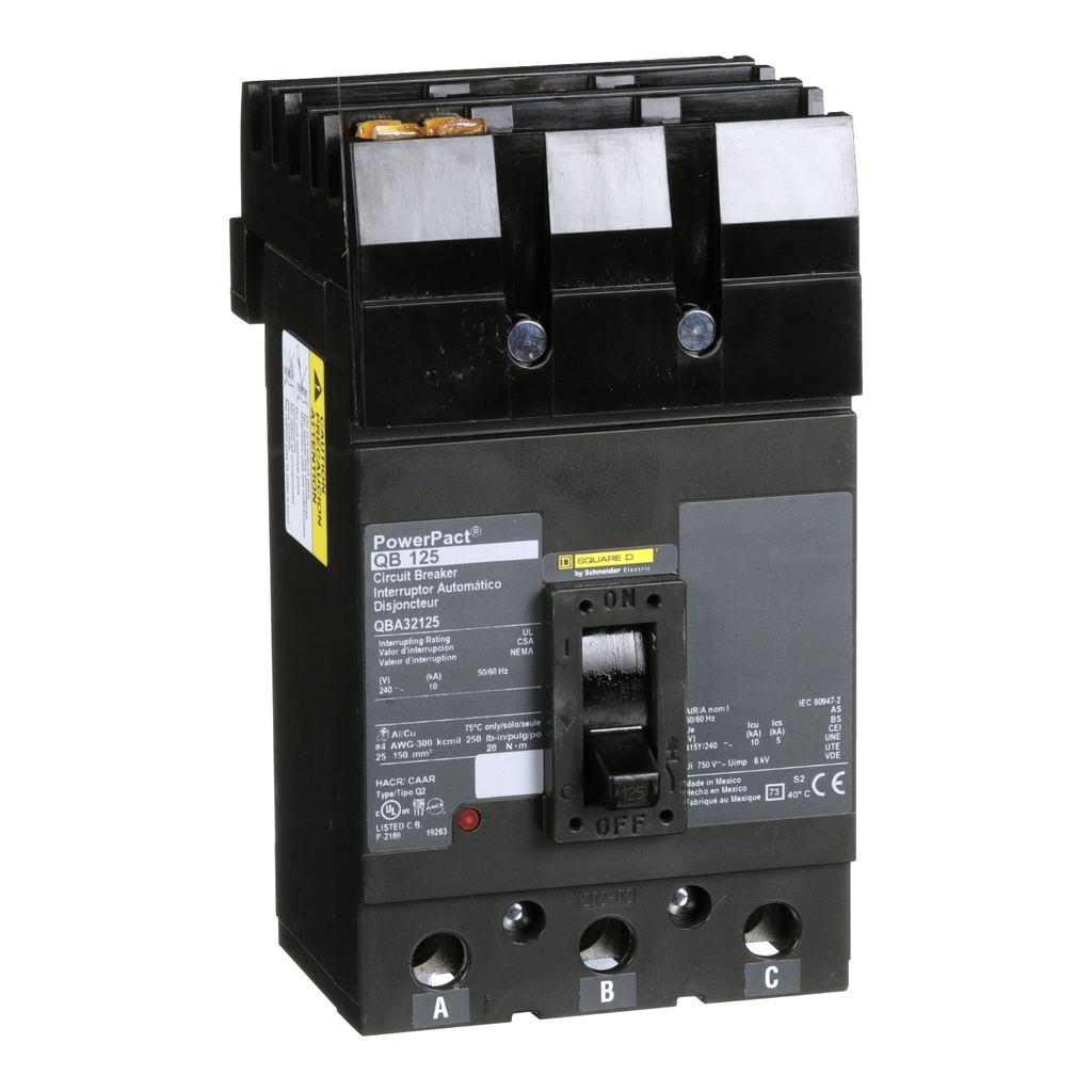 Breaker termomagnético I-Line, QBA32125, 3P, 125A, 240V, 10kA