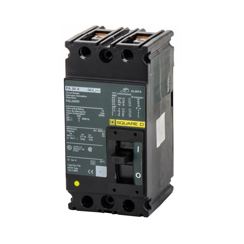 Breaker termomagnético industrial FAL24050, 2P, 50A, 480V, 18kA