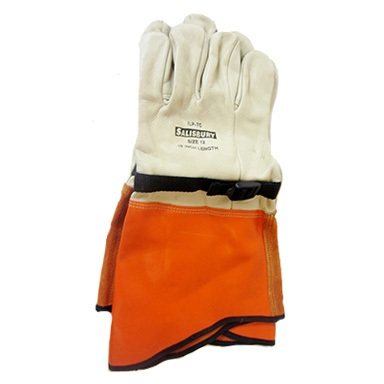 SALISBURY Guantes de cuero de protección ILP7C, 16", talla 10