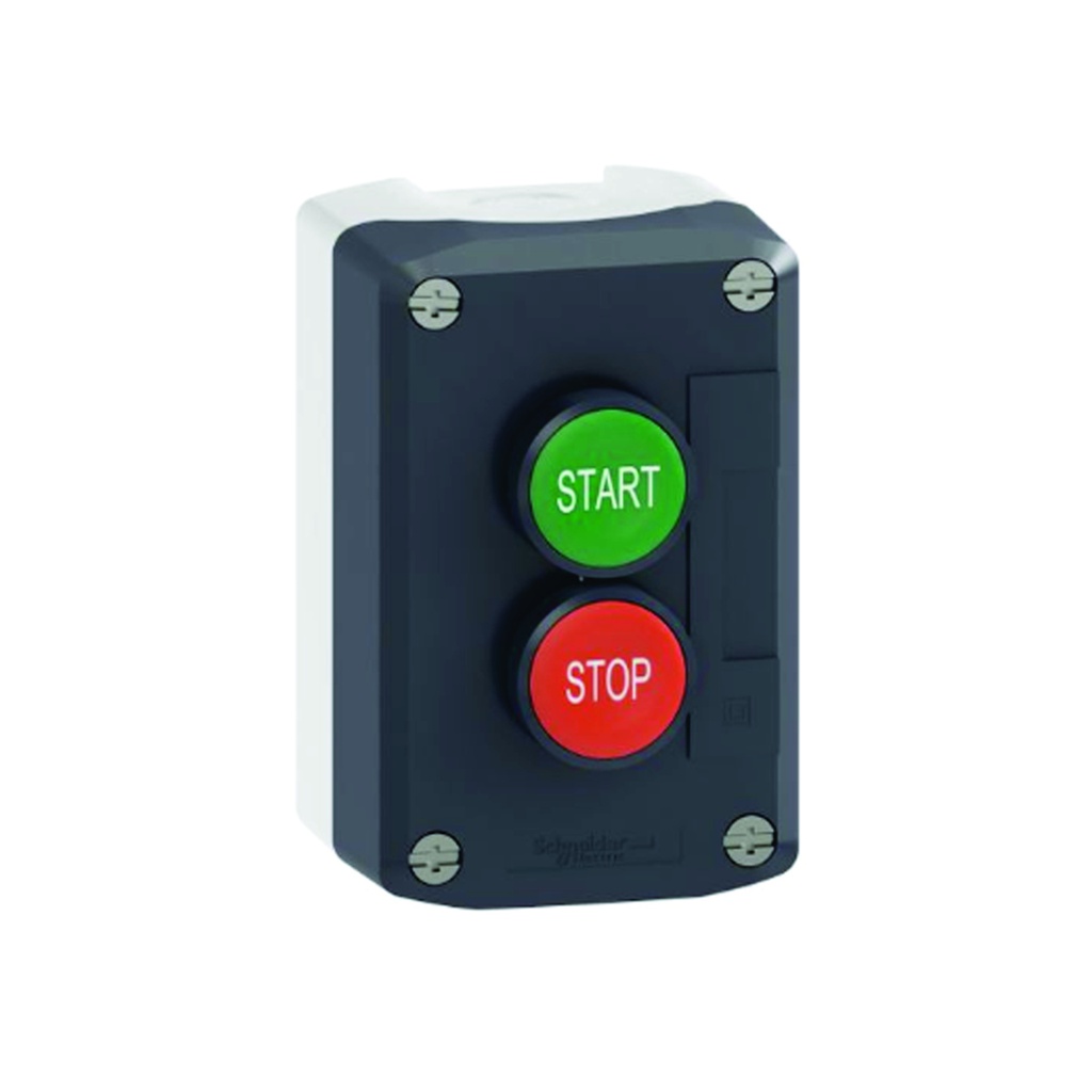 Caja de control XAL-D con 2 pulsadores, "START'' verde 1 NO, ''STOP'' rojo 1 NC, Harmony XALD