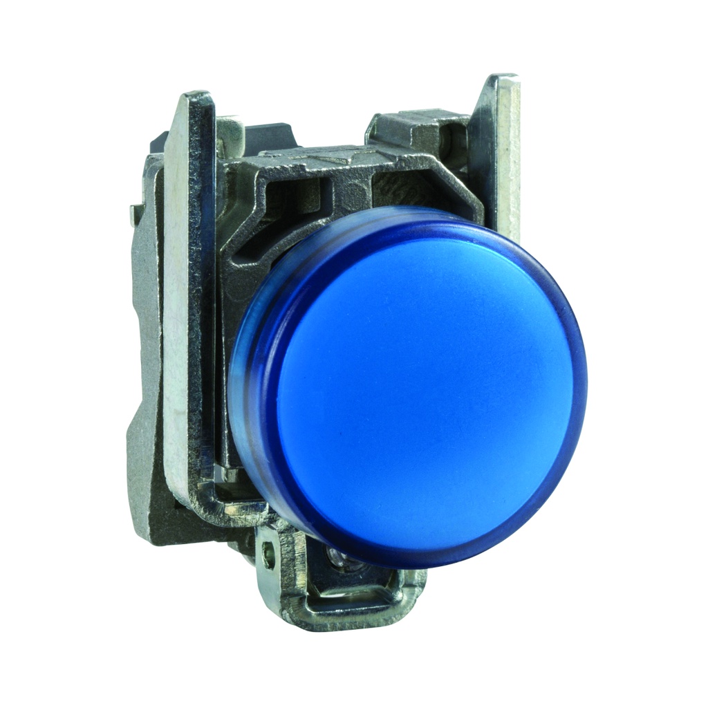 Luz piloto iluminado LED integrado, azul, metálico, 22mm, 120V, Harmony XB4