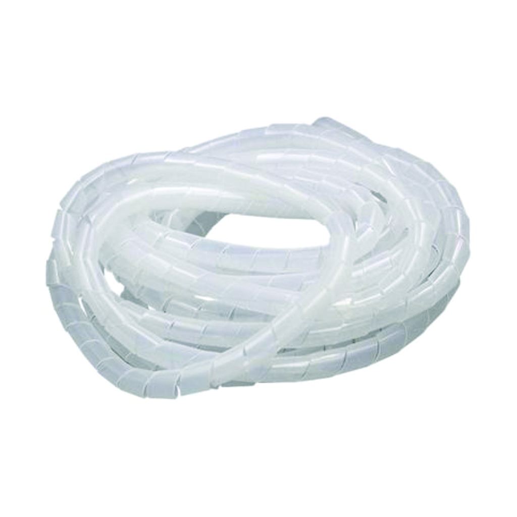 Protector en espiral blanco para cableado 16mm, bobina de 10 metros