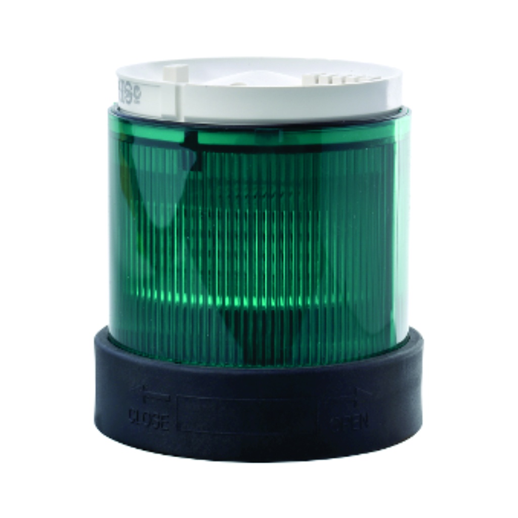 Unidad iluminada intermitente para banco de indicadores LEDintegrado, verde, plástico, 70mm, 120V CA, Harmony XVB Universal