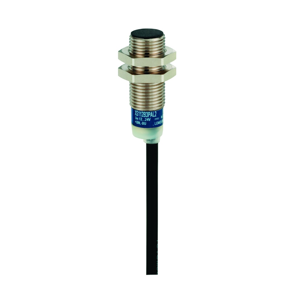 XS612B1MAL2 Sensor de proximidad inductivo XS6 M12, L53mm, metálico, Sn 4mm, 24→240V CA/DC, cable de 2 metros, OsiSenseXS