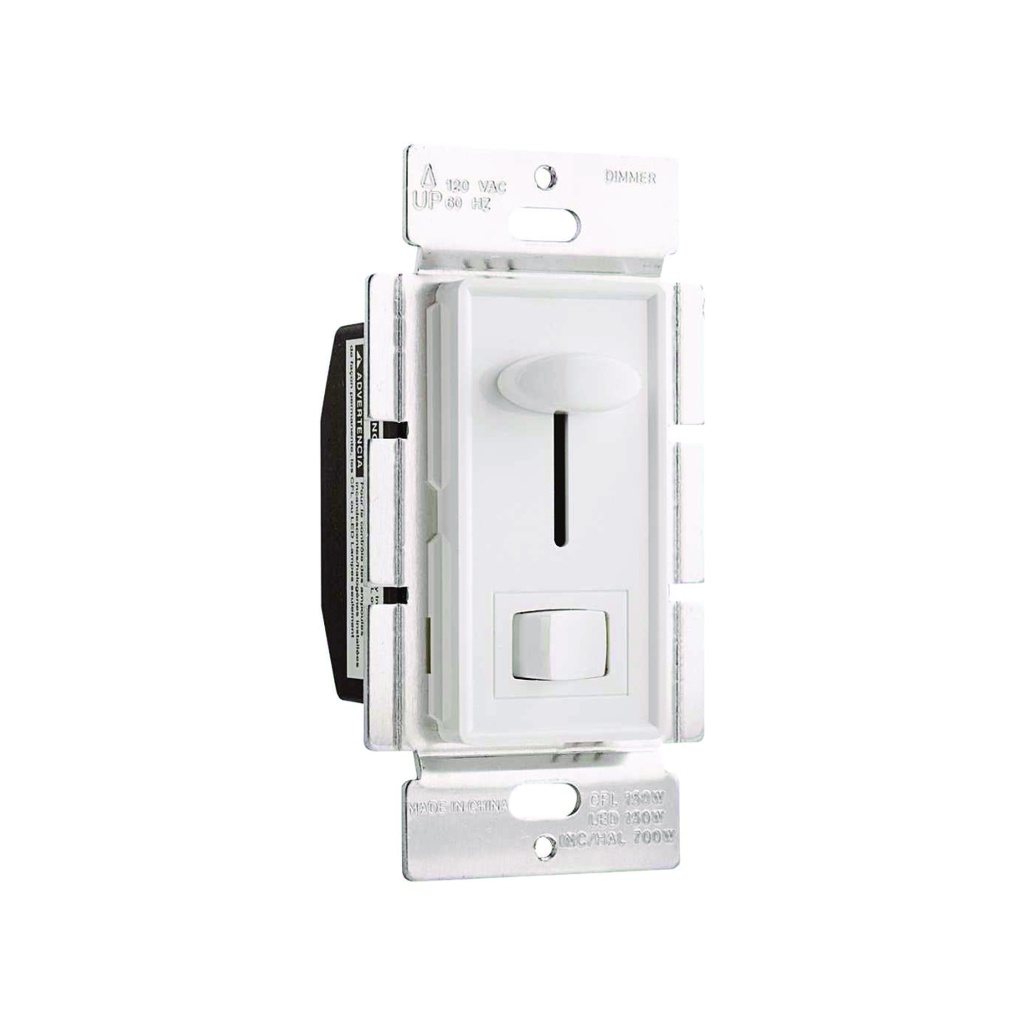 Dimmer e interruptor para CFL y LED, 120V, 150/700W, 3 way, blanco, UL