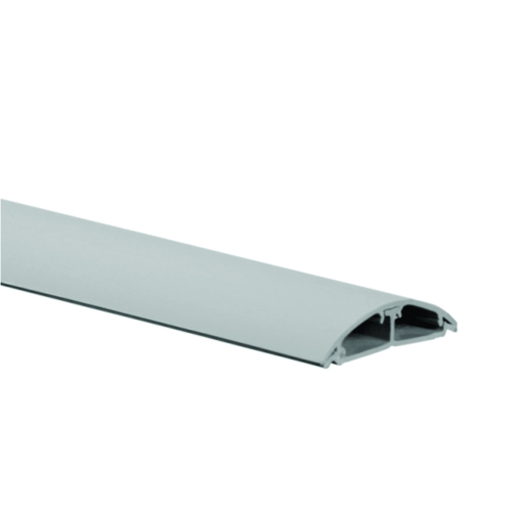 DEXSON Canaleta con adhesivo ovalada de piso gris de 60mm x13mm x 2 metros