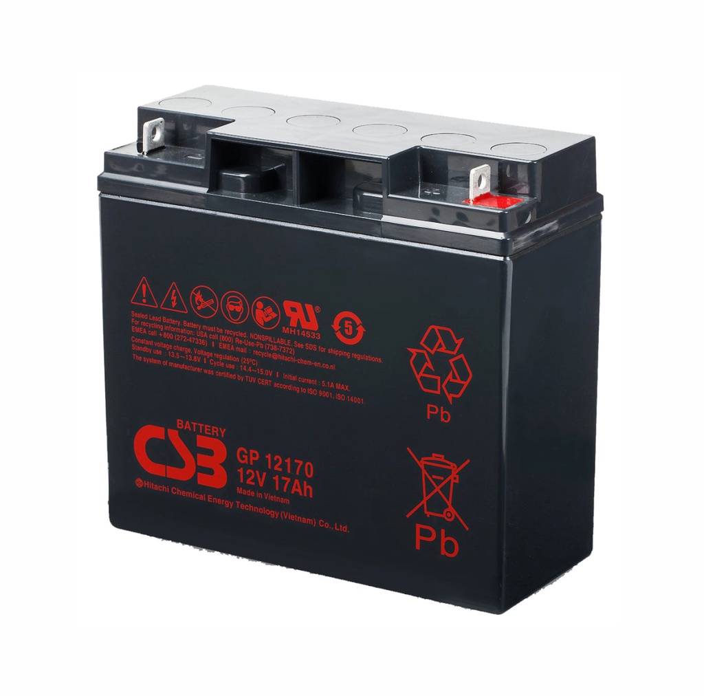 CSB Batería recargable de 12V 17AH