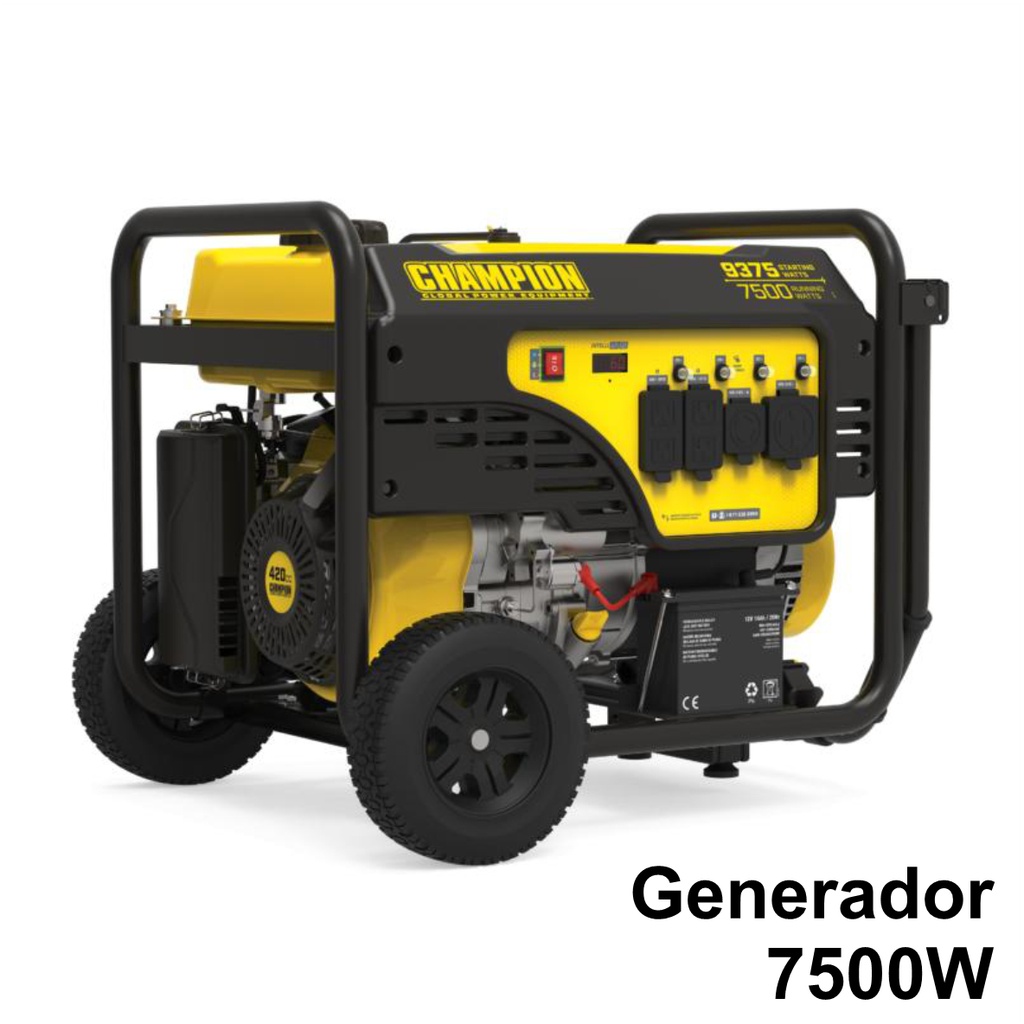 Generador de electricidad a gasolina 9375/7500W, 120/240V