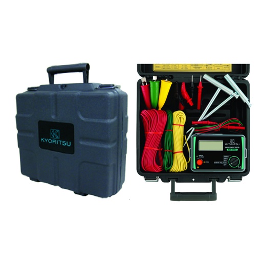 [HER.03.180] [4105A-H] KYORITSU 4105A-H Medidor digital de la resistencia de tierra de 20/200/2000 ohmios, voltaje 0 – 200 V CA con estuche