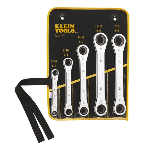 [HER.04.164] KLEIN Juego de 5 llaves ratchet