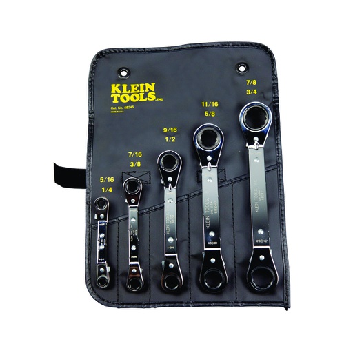 [HER.01.023] KLEIN Juego de 5 llaves ratchet reversible