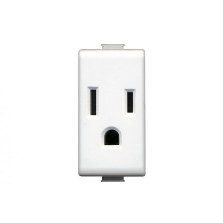 [AUT.01.649] BTICINO Tomacorriente Matix sencillo polarizado 2P, 15A, 127-250V- 60Hz, blanco