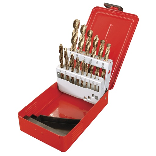 [HER.01.050] URREA Juego de 15 brocas con cobalto de 1/16"-1/2"