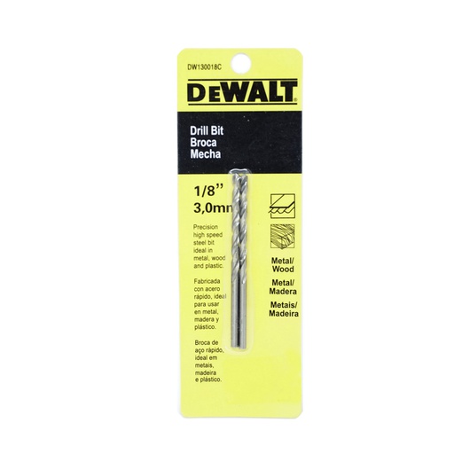 [HER.08.013] DEWALT Broca HSS de 1/8"