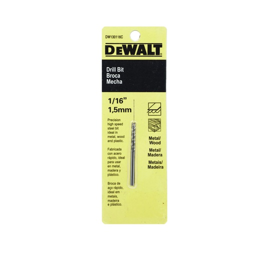 [HER.08.011] DEWALT Broca HSS de 1/16"