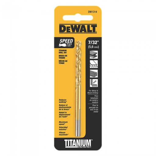 [HER.08.022] DEWALT Brocas cubierta de titanio de 3/16"