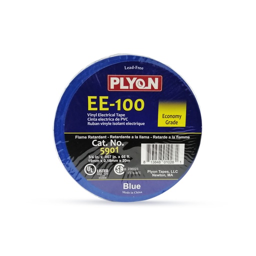 [CIN.01.009] [EE-100_AZ] Cinta aislante ¾" x 60' UL LISTED azul