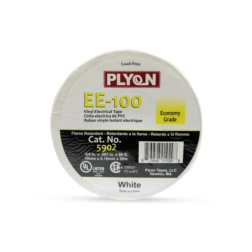 [CIN.01.011] Cinta aislante ¾" x 60' UL LISTED blanco