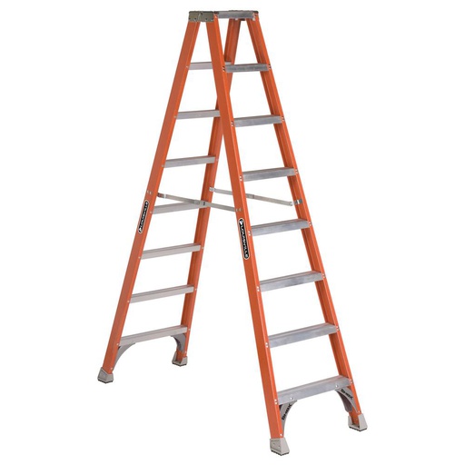 [HER.04.028] LOUISVILLE FM1508 Escalera de fibra de vidrio tipo "A" doble 8' 300lbs