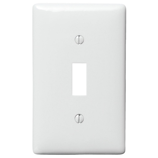 [WIR.03.252] [NP1W] HUBBELL NP1W Placa interruptor sencillo 1/8", 1 gang, blanco