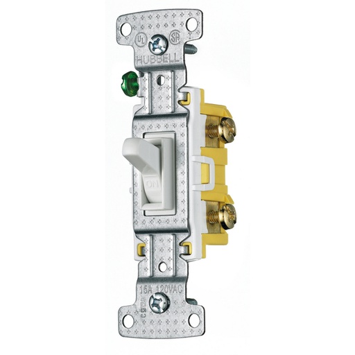 [WIR.03.109] [RS115W] HUBBELL RS115W Interruptor sencillo 15A, 120V, blanco