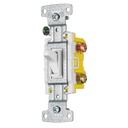 HUBBELL RS315W Interruptor vaivén 3 vías, 15A, 120V AC, blanco