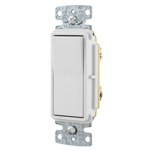 [WIR.03.117] HUBBELL RSD315W Interruptor sencillo decorativo 3 vías, 15A, 120/277V AC, blanco