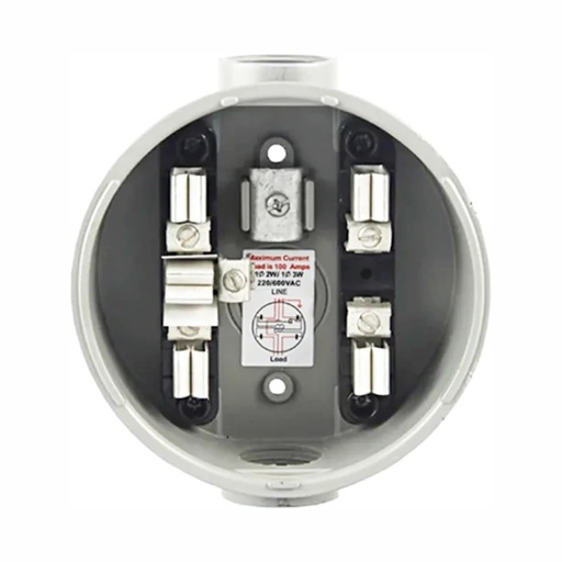 [HER.01.003] [B-100] Base para contador redonda 1PH 100A 5 terminales