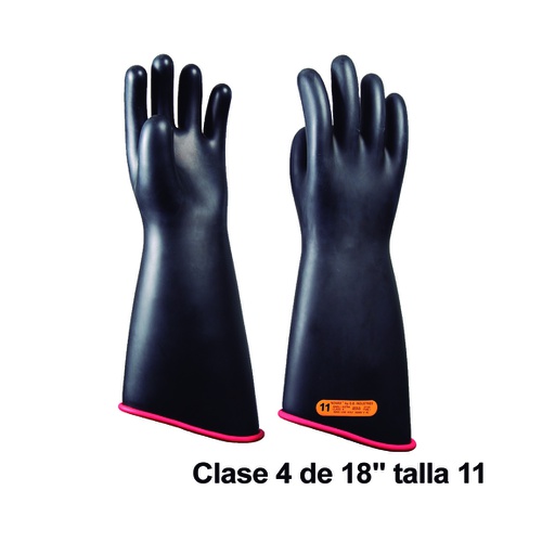 [HER.05.083] NOVAX Guantes de protección de hule 16", clase 4, hasta 36000Vac, talla 11