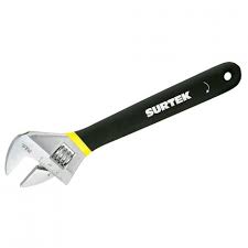 [HER.04.642] SURTEK Llave ajustable de 8" con mango cubierto de plastisol