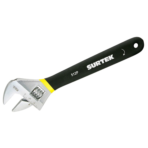 [HER.04.643] SURTEK Llave ajustable de 12" con mango cubierto de plastisol