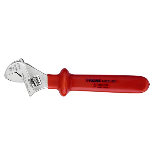 [HER.04.493] TULMEX Llave ajustable cromada y aislada de 12''