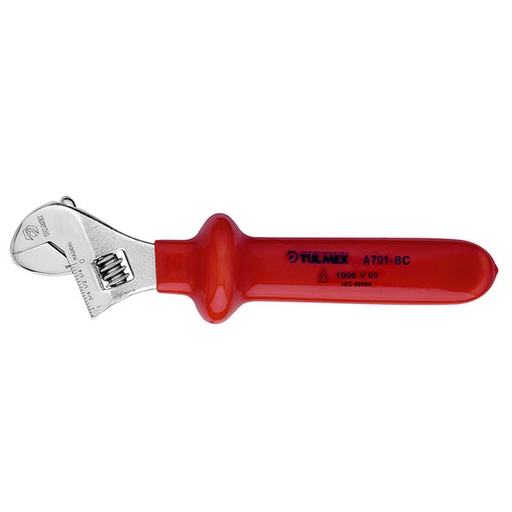 [HER.04.450] [A701-8C] TULMEX Llave ajustable cromada y aislada de 8''