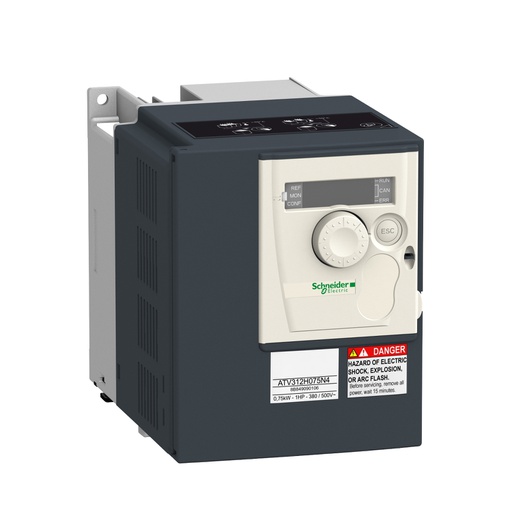 [AUT.01.665] [ATV312H075N4] Variador de frecuencia Atv 312, 0.75kW, 1HP, 2.3A, 500V, 3F