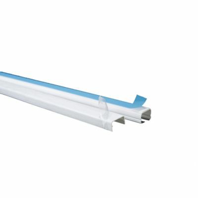 [COM.01.102] DEXSON Canaleta con adhesivo ovalada de piso blanca de 32mm x 13mm x 2 metros