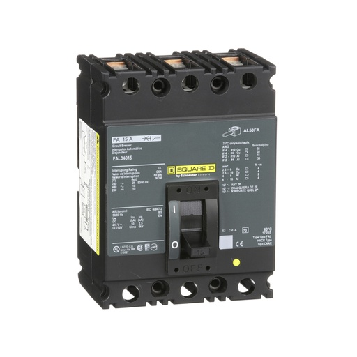 [DIS.01.405] Breaker termomagnético industrial FAL34015, 3P, 15A, 480V, 18kA