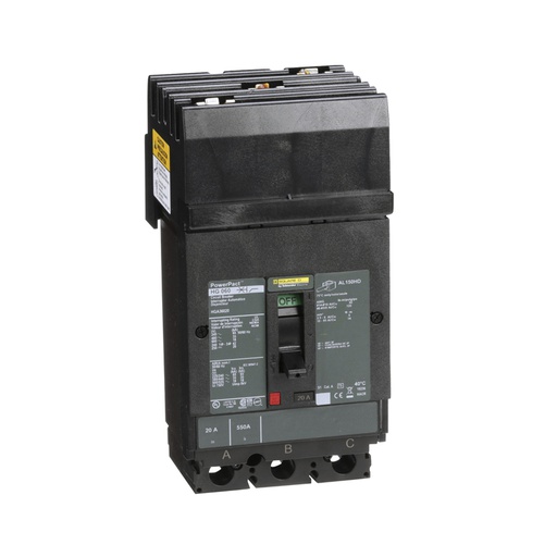 [DIS.01.439] [HGA36020] Breaker termomagnético I-Line HGA36020, 3P, 20A, 600V, 35kA, PowerPact H