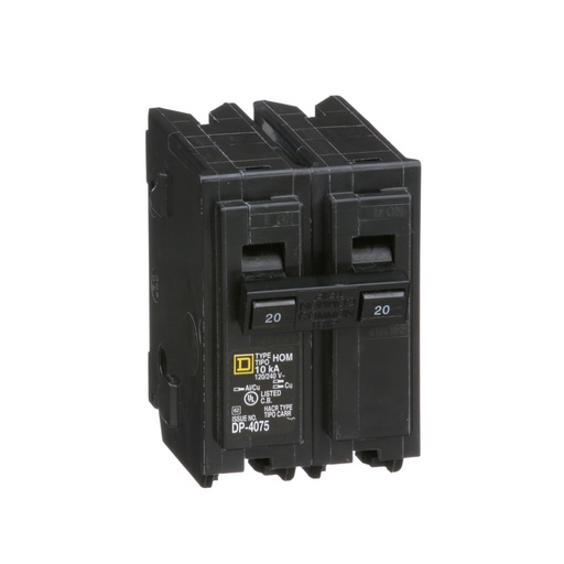 [DIS.06.054] Breaker termomagnético de enchufar HOM220, 2P, 20A, 120/240VAC, 10kA, HomeLine® 2Polo 20A Tipo HOM