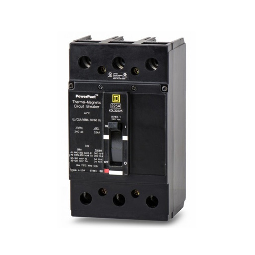 [DIS.01.259] Breaker termomagnético industrial KDL32225, 3P, 225A, 240V,18kA