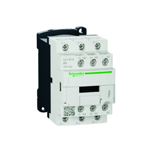 [AUT.01.332] [LC1D12BD] Contactor 12A, 3P, bobina de 24V DC, AC-3 <=440V, 60 HZ, 1NA + 1NC, TeSys D