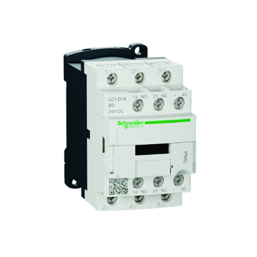 [AUT.01.728] [LC1D18BD] Contactor 18A, 3P, bobina de 24V DC, AC-3 <=440V, 60HZ, 1NA+1NC, TeSys D