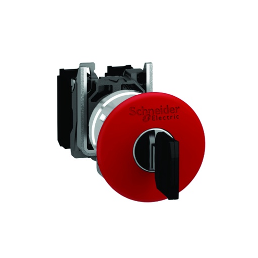 [AUT.04.211] [XB4-BS9442] Pulsador de parada de emergencia rojo, liberación del bloqueo llave, 40mm, 1NC, Harmony XB4