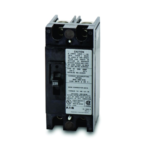 [AUT.01.355] Breaker termomagnético de enchufar CC2225, tipo CC, 2P, 225A, 240V, 10K