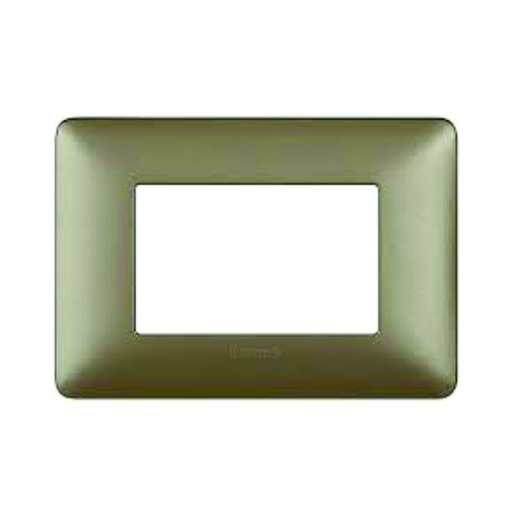 [AUT.01.587] [AM4803MTA] BTICINO Placa Matix 3 módulos acabado metalizado color titanio
