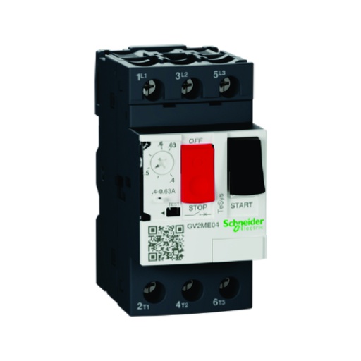 [AUT.01.804] [GV2M04] Guardamotor termomagnético GV2M con terminales de abrazadera de tornillo, 3P, 0.4-0.63A, TeSys