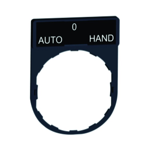 [AUT.04.113] Porta-etiqueta para pulsador 30 x 40mm con etiqueta "AUTO-0-HAND" de 8 x 27mm, plástico, Harmony XB5 y Harmony XB4