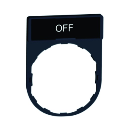 [AUT.04.114] Porta-etiqueta para pulsador 30 x 40mm con etiqueta "OFF" de 8 x 27mm, plástico, Harmony XB5 y Harmony XB4